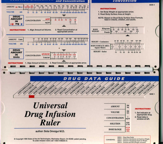 The Universal Drug Infusion Ruler Calculator Ring-bound –  by Sota Omoigui MD (Author)